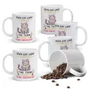 Alphynix 1 Mug blanc 33cl avec citation "Folle des chats ? Je préfère enthousiaste félin dévoué", cadeau drôle pour amoureux des chats pour Noël ou Thanksgiving,Le cadeau de la saint-valentin, cadeau d’anniversaire image 0
