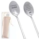 Alphynix Collection de 2 cuillères d'appréciation française, couverts à thème "Collègue Exceptionnel" avec citation "Difficile à trouver, difficile à quitter, impossible à oublier", inclus pochette cadeau,Le cadeau de la saint-valentin, cadeau d’anniversaire image 1