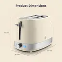 Swan Retro Revive 2 Slice Toaster, Hidden Cord Storage, Vintage, Variable Width Slots, 930W, Coated Stainless Steel, Cream with Chrome Accents - ST19028C image 5