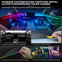 Dreamcolor Acrylic Interior Car LED Strip Light with Wireless APP, RGB 22 in 1 with 175 inches 600 LEDs Fiber Optic Ambient Lighting Kits, Dynamic Chasing Music Sync Neon LED Strip for Car Accessories image 4