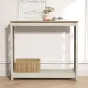 Galano Nova Console Table – Light Grey & Oak – Modern Entryway Table with Storage – Slim Hallway Bookshelf Cabinet – Space-Saving Console for Living Room, Foyer or Bedroom image 4