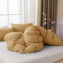 MENDALE Duvet Cover Set - Premium Bedding Set - 135*200 cm Duvet Cover with 75*50 cm Pillow Case - Soft Brushed Microfiber- Bown & Yellow image 2