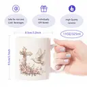 Alphynix 1pc Dove and Cross Mug, 11oz White Ceramic Cup with Flying Pigeon, Floral Cross and Pink Flowers, Serene Gift for Peace Lovers, Christian Home image 7