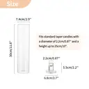 Hurricane Candlestick Holders Glass: 2 Pcs Clear Taper Candle Holder Tall Glass Candle Stick Outdoor Candleholder Cylinder Shade Wedding Centrepieces for Tables Christmas Party Decor image 1