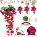 Yuejia 2Pcs 23.6in/60cmArtificial Fake Hanging Plants Flowers for Spring Decoration Outdoor Wedding Vine Plant Hibiscus Flowers Long Trailing Vines Realistic Plants for Front Door Porch image 9