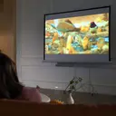 HOMCOM Écran de projection avec trépied pliable 84 pouces 4K HD 4:3, écran vidéoprojecteur réglable en hauteur, idéal pour le home cinéma, les films en intérieur/à l'extérieur image 1