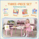 AIYAPLAY 3-Piece Kids Table and Chair Sets, Kids Table with 2 Chairs Set Furniture with Star Pattern for Boys and Girls, Bedroom, Nursery, Playroom, Pink image 5