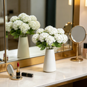 Yuejia 1Pc 13in/33cmArtificial 7-Head Hydrangea Silk Flower Silk Flower Living Room Bedroom Wedding Flower Arrangement Artificial Flower Decoration(white) image 1