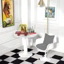 HOMCOM Dining Table Modern Round White D:80cm image 8