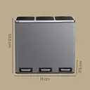 SONGMICSHOME SONGMICSHOME Afvalbak met Drie Compartimenten, 3 x 18L Pedaalemmer met Softclose Deksel, Staal, voor Keuken, Grijs image 2