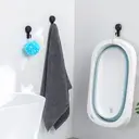 TAILI Lot de 4 crochets de douche à ventouse puissants rotatifs à 360° pour serviette, éponge, crochets muraux polyvalents sans dommage pour l'intérieur de la salle de bain, décoration, supports à ventouse amovibles, faciles à utiliser, Noir image 2