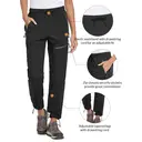 baleaf Womens Walking Trousers Lightweight Quick Dry Water-Resistant Hiking Cargo Pants With Zip Pockets UPF50+ UV Protection Black-petite M image 2