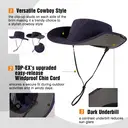 TOP-EX Chapeau anti-UV à bords larges avec arceau amovible et panneau en mesh ventilé bleu foncé - taille M/L image 3