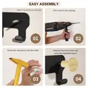 KAPANOU dual Coat Hooks Wall Mounted 2 Pack 6 Hooks， Vintage Brown Rubberwood Coat Rack with Sturdy Black Metal Hanger for Jackets， Towels Or Hats， Decorative Hooks for Bathroom， Bedroom， Entryway, New Year Sale , Top gift picks image 4