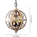 Homary Retro Rustic 3-Light Chandelier - Adjustable Industrial Ceiling Light with Weathered Wood, Metal Orb & Crystal Accents for Kitchen Island, Dining Room & Bedroom image 0