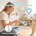 Blinkit Jouet pour chiot à tirer et macher triangulaire avec corde en tissu - Bleu  image 5