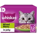 Whiskas 1+ Mixed Menu Adult Wet Cat Food Pouches in Jelly 12 x 85g image 0