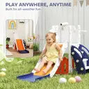 AIYAPLAY Kids Slide, 5 in 1 Toddler Slide Set with Basketball Hoop, Outdoor & Indoor Frog Theme Playset with Climbing Frame, Telescope, Storage Box for Toddlers Ages 1-3, Orange image 1