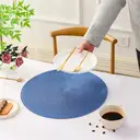 PP Round Placemat
Sea Blue，Set of 6 Round Braided Placemats Table Mats for Dining Tables Washable Non-Slip Place Mats 15 inch for Home Decoration image 2