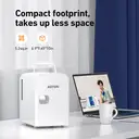AstroAI Mini Fridge, 4Liter / 6Can AC/DC Portable Thermoelectric Cooler & Warmer for Skincare, Beverage, Food, Home, Office and Car, ETL Listed – White image 7