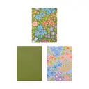 Jubiluu Carnet A5 à couverture souple, lot de 3, motif Stitch - 50 feuilles (papier offset 80 g/m²) - Carnet classique crème à réglure carrée pour l'école, le bureau, le journaling ou la prise de notes quotidienne - Garden Bloom image 1