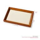 Oirlv Wood Square Flat Jewelry Display Organizer Tray Beige Microfiber Blank Tray Jewellery Jewelry Trays Luxury For Drawers Rings Display Earring Necklace Storage Display, 1pcs image 4