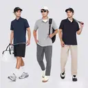 ochama [100 Series Cloud Sense Quick Dry] Sports Short-sleeved Polo Shirt Men's RunningFitness Outdoor Summer Beige Gray S image 2