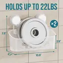 TAILI Shower Caddy Suction Cup, Heavy Duty Bathroom Organizer, Removable Shelves for Inside Shower, Shampoo, Waterproof Suction Plastic Storage for Bathroom Accessories Holder, Frosted Clear image 1
