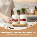 Chinese Style Ceramic Canister Set, White Porcelain Storage Jars with Bamboo Tray for Kitchen Countertop
2-Pack Seasoning Jar Set, White Ceramic Canisters with "Peace & Joy" and "Good Fortune" Blessings, Includes Wooden Tray image 3