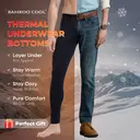 BAMBOO COOL Men's Lightweight Thermal Underwear Bottoms Fleece Lined Long Johns for Men Base Layer Pants for Cold Weather XXL(2Pack) image 3