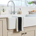 Dexam Tea Towel Love Colour Striped 100% Cotton Black 46x71cm image 2