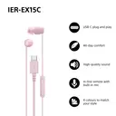 Sony IER-EX15C USB-C Wired Earbuds (Pink) image 2