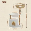 PAWZ Road 102 cm Arbre à chat moderne avec grand panier en rotin et hamac large de 40 cm beige image 6