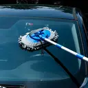 Blue Chenille Window Cleaner with 3-Section Telescopic Aluminum Pole 51.5-110cm, 26x17.5cm Head image 3