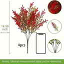 Yuejia 4Pcs 14.96in/38cmArtificial Outdoor Plants Fake Cedar Plants Plastic Faux Pinetree Stems Greenery Shrubs Colorfast Indoor Outdoor Christmas Home Decor for Windowbox Garden Porch Path image 3