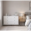 Galano Emory - Commode à 6 tiroirs - 119 x 35,3 x 80,8 cm - Mobilier de chambre - Blanc image 4