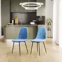Vida Designs Dining Chairs Luton Quilted Blue 2pcs image 3