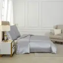 Meeallhome  Satin  Duvet Cover Set 135*200cm/50*75cm*1 Gray image 3