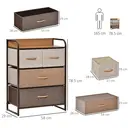 HOMCOM 4-Drawer Dresser, 3-Tier Storage Organizer, Tower Unit for Bedroom Hallway Closets with Steel Frame Wooden Top image 2