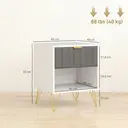 HOMCOM Bedside Table with Drawer, Modern Bedside Cabinet with Open Compartment and Handle, Bedside Drawers for Bedroom, Living Room, White image 2