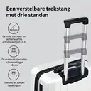ochama crèmekleurige kofferset (3 stuks), stille TPE-wieltjes, 3-traps verstelbare telescoophendel, cijferslot, 20+24+28 inch, geschikt voor lowcostmaatschappijen, korte reizen en gezinsuitjes image 3
