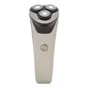Bauer Rechargeable Wet & Dry Rotary Shaver,Triple Floating Heads, USB Rechargeable, Wet & Dry Use, Chrome image 1