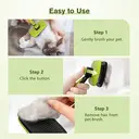 pecute Basic Retractable Pet Comb (Small, with Adhesive Beads) | Color: Green + Black image 5