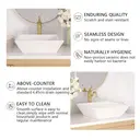 DeerValley Bathroom Vessel Sink, Ceramic Bathroom Basin Square Porcelain Countertop Basin for Bathroom, Above Counter Bathroom Sink 40 x 40 x 12cm (White) image 2