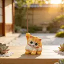 JU7CER 1pc Adorable Kitten-shaped Incense Holder Ceramic Aromatherapy Burner Creative Home Decor Ornamental Piece Home Zen Tea Ceremony Incense Burner Kung Fu Little Yellow Cat - Stick Incense image 1
