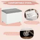 HOMCOM Dressing Table with Flip-up Mirror and Storage Stool, Vanity Table with Drawer and Hidden Compartments for Bedroom, Living Room, White image 5