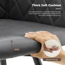 CLIPOP Faux Leather Dining Chairs, Set of 2, 360 °Swivel Upholstered Kitchen Chairs Armchair with Backrest and Metal Legs for Home Office Bedroom Living Room Lounge 0588 deep grey 54.5*60*84 cm image 4