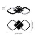 Plafonnier LED moderne Goeco 36 W 4050 lm Noir 40,5 cm Acrylique Carré 3000 K Blanc chaud pour salon, chambre, cuisine, salle à manger image 2