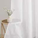 PONY DANCE Sheer Linen Look Curtains with Eyelet, 2 Panels W140 x L175 cm(W55 x L69 inch), White image 8
