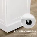 HOMCOM Kitchen Island with Storage, Rolling Kitchen Cart with Adjustable Shelf, Drawers and Cabinets, 110 x 45 x 89cm, White image 5